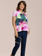 Deep V Top Print Short Slv by Sympli