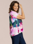 Deep V Top Print Short Slv by Sympli
