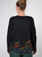 Floral Border Pullover Sweater by Ivko