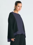 French Terry Color Block Sweatshirt by Planet by Lauren G