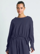 French Terry Crop Drawstring Top by Planet by Lauren G