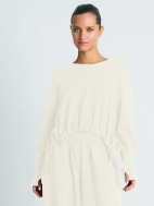 French Terry Crop Drawstring Top by Planet by Lauren G