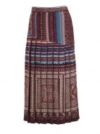 Geometric Pleated Knit Skirt by Ivko