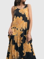 Gold Floral Tank Dress by Alembika