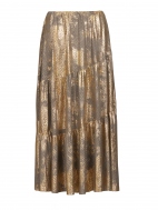 Gold Patina Mesh Tiered Skirt by Alembika