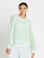 Hamptons Crewneck Crochet Sweater by Planet by Lauren G