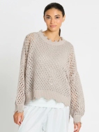 Hamptons Crewneck Crochet Sweater by Planet by Lauren G