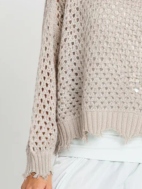 Hamptons Crewneck Crochet Sweater by Planet by Lauren G