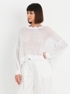 Hamptons Crewneck Crochet Sweater by Planet by Lauren G