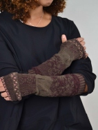 Jacquard Long Fingerless Gloves by Butapana