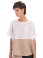 Linen Color Block Tee by Alembika