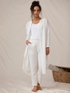 Linen Mandarin Collar Shirtdress by Sympli