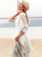 Linen Open Front Jacket by Inizio