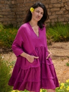 Linen Ruffle Dress by Alembika