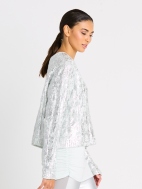 Mini Foil Cable Crewneck Sweater by Planet by Lauren G