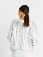 Mini Foil Cable Crewneck Sweater by Planet by Lauren G