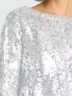 Mini Foil Cable Crewneck Sweater by Planet by Lauren G