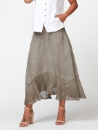 Mocha Linen Skirt by Inizio