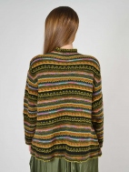 Multi-Stripe Mock Neck Sweater by Butapana