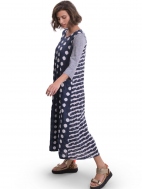 Navy Dot & Stripe Maxi Dress by Alembika