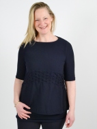 Navy Textured Top by Knit Knit