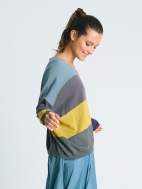 Patchwork V Neck Sweater by Planet by Lauren G