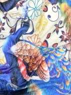 Peacock Colorful Cotton Silk Scarf by Dupatta Designs