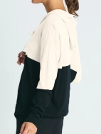 Pima Cotton 2 Tone Pointelle Hoodie by Planet by Lauren G