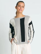 Pima Cotton Ric-Rac Crewneck Sweater by Planet by Lauren G