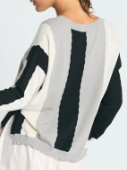 Pima Cotton Ric-Rac Crewneck Sweater by Planet by Lauren G
