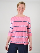 Pink/Blue Stripe Top by Annie Turbin