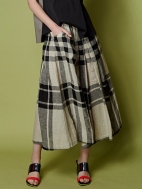 Plaid Linen Skirt by Alembika