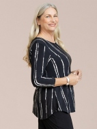 Printed Go To Classic 3/4 Sleeve Relaxed Tee by Sympli