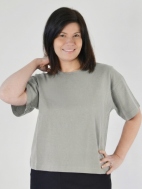 Short Sleeve Crop Crew Shirt by PacifiCotton
