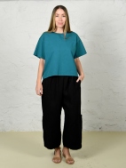 Short Sleeve Crop Crew Shirt by PacifiCotton