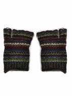 Short Stripe Fingerless Gloves by Butapana