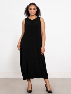 Sleeveless Angle Seam Pleat Hem Dress by Sympli