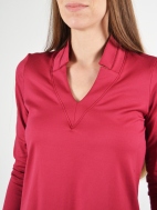 The Uncollared V-Neck Top by A'nue Miami