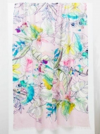 Tinted Floral Print Scarf by Kinross Cashmere