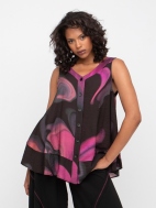 V-Neck Art Print Top by Ozai N Ku