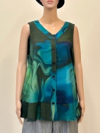 V-Neck Art Print Top by Ozai N Ku