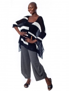 V-Neck Multi Striped Knit Sweater by Alembika