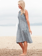 Weathered Linen Patch Dress by Inizio