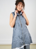 Weathered Linen Tunic Vest by Inizio