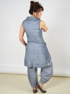 Weathered Linen Tunic Vest by Inizio