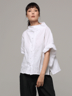 White Crinkle Shirt by Ozai N Ku