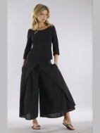 Wide Leg Pant w/ Over-skirt Panels by Luna Luz