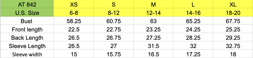 Size chart