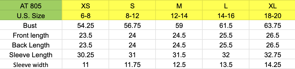 Size chart