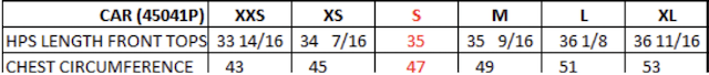 Size chart